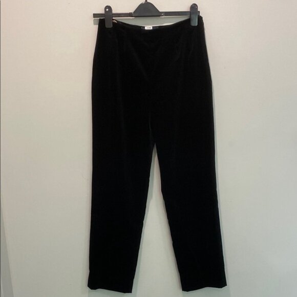 Piazza Sempione Black Velour Pants High Rise Straight Leg size large - Picture 9 of 11